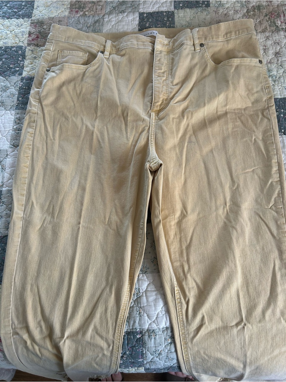 LOFT Yellow Cropped Ankle Jeans